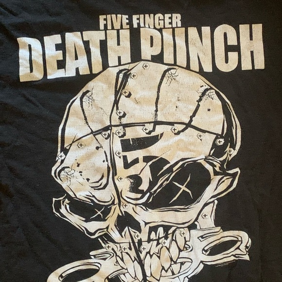 Five Finger Death Punch Black Size XL T-Shirt Skull Metal Punk Rock - Picture 2 of 2